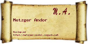 Metzger Andor névjegykártya