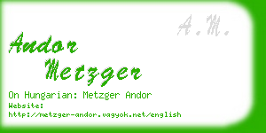 andor metzger business card